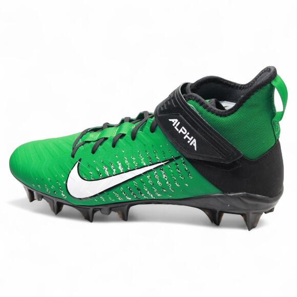 NIKE ALPHA MENACE PRO 2 MID PINE GREEN-BLACK MEN\'S FOOTBALL CLEATS 9 US